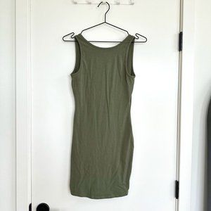 Aritzia Backless Olive Green Tank Mini Dress